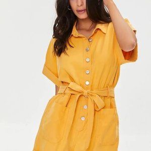 Button-Up Twill Romper NWT